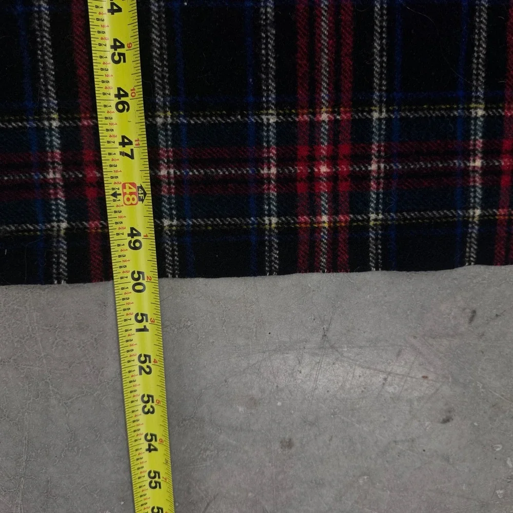 Vintage 1930s Pendleton Woolen Mills Plaid Blanket Navy Red 100% Virgin Wool